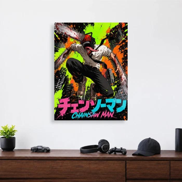 Chainsaw Metal Poster Wall Decor - C - Image 3