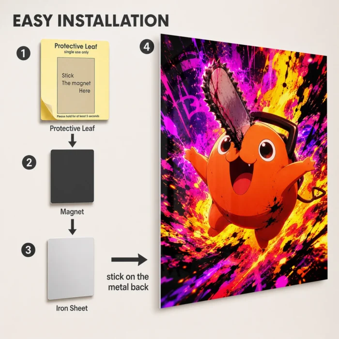 Chainsaw Pochita Metal Poster Wall Decor
  - A - Image 2
