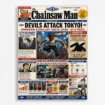 Chainsaw Newspaper Metal Poster Wall
  Decor