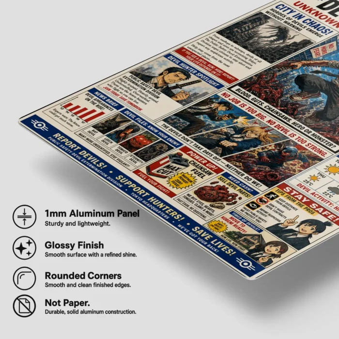Chainsaw Newspaper Metal Poster Wall
  Decor - Image 5