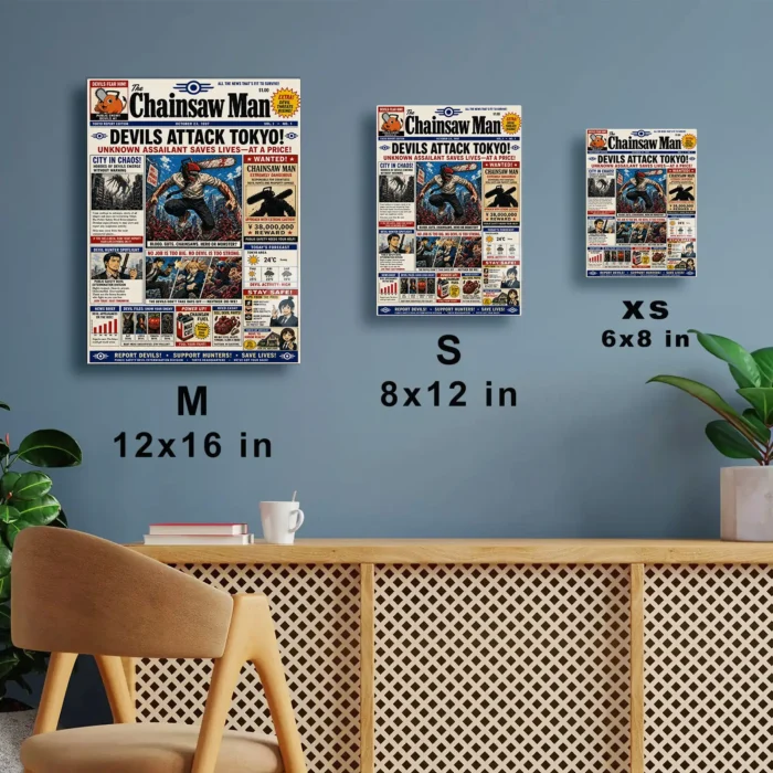 Chainsaw Newspaper Metal Poster Wall
  Decor - Image 6