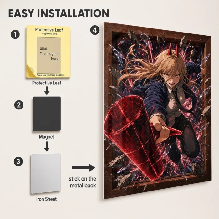 Chainsaw Power Metal Poster Wall Decor -
  D - Image 2