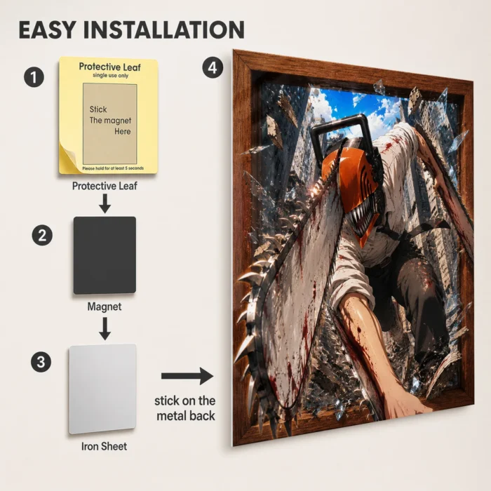 Chainsaw Power Metal Poster Wall Decor -
  M - Image 2