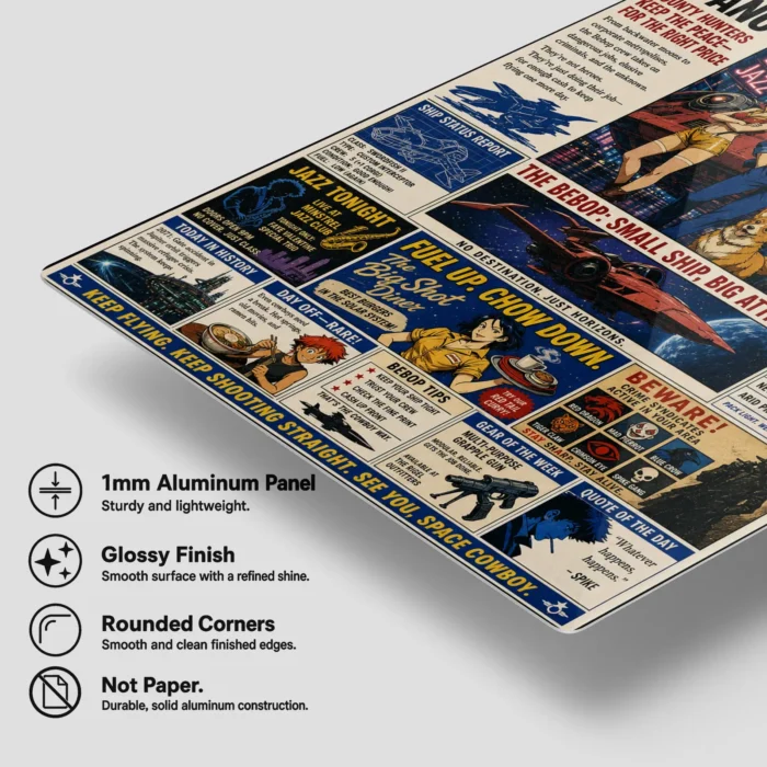 Cowboy Newspaper Metal Poster Wall Decor - Image 5