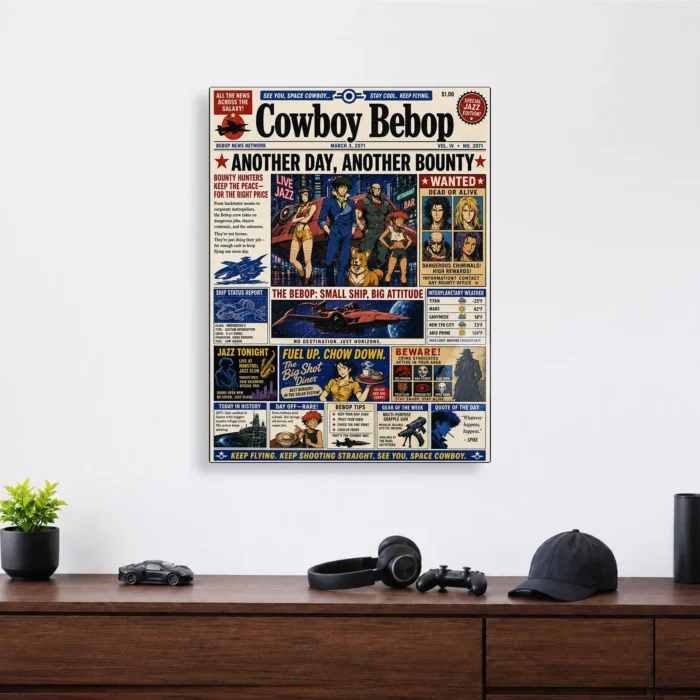 Cowboy Newspaper Metal Poster Wall Decor - Image 3