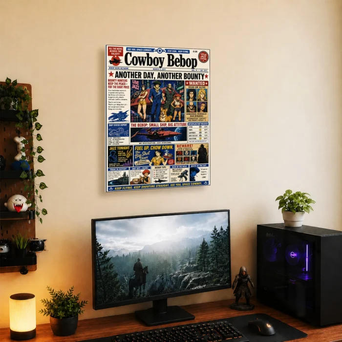 Cowboy Newspaper Metal Poster Wall Decor - Image 4