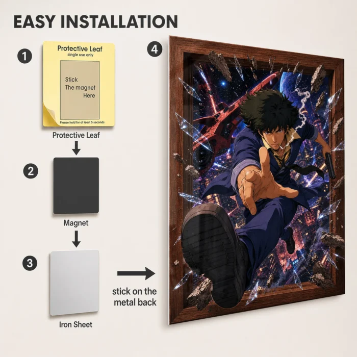 Cowboy Spike Spiegel Metal Poster Wall
  Decor - B - Image 2