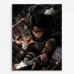AOT Levi Ackerman Metal Poster Wall
  Decor