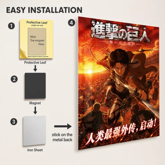 AOT Levi Ackerman Metal Poster Wall
  Decor - A - Image 2