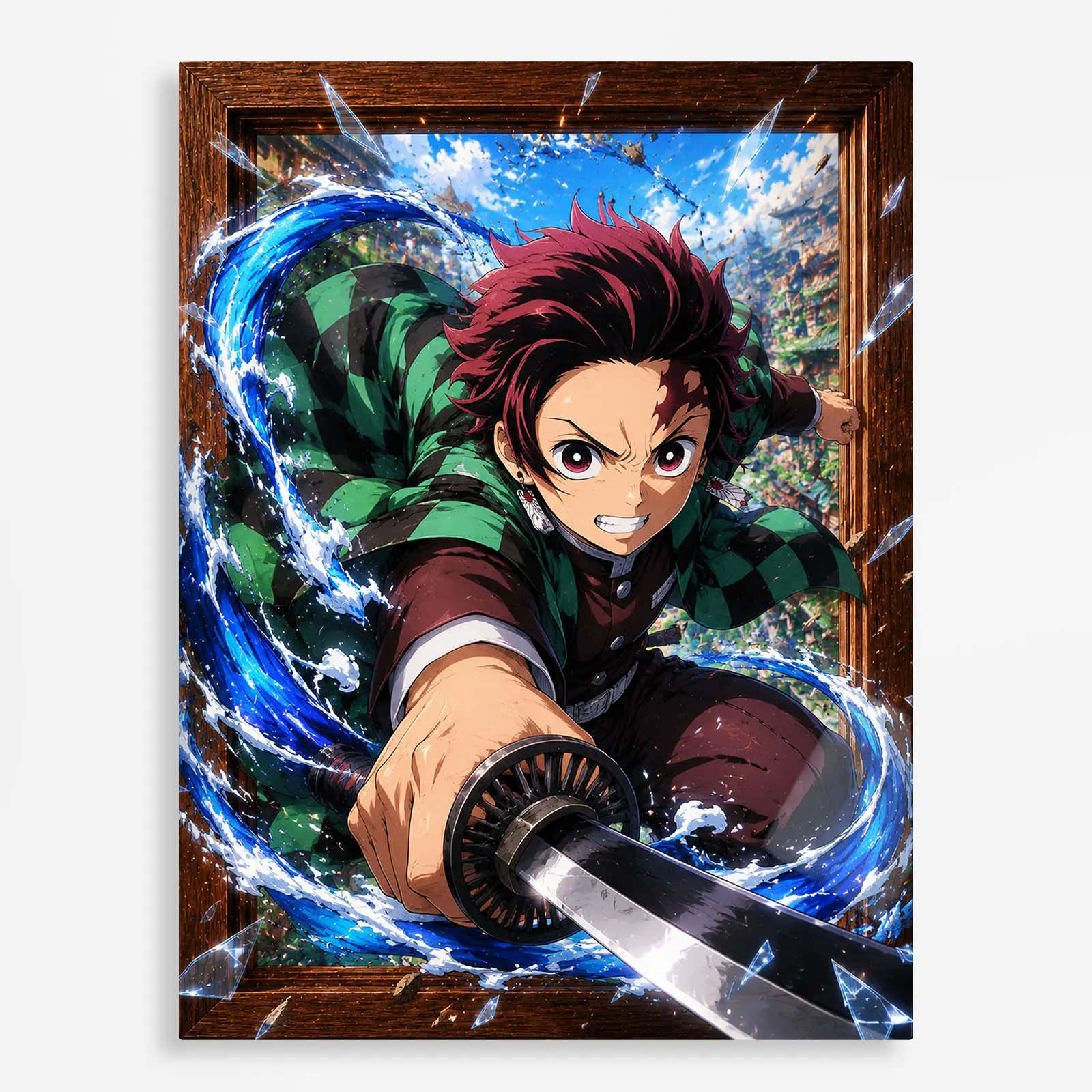 anime metal poster (86) s1 Slayer Tanjiro Metal Poster Wall Decor - Image 1