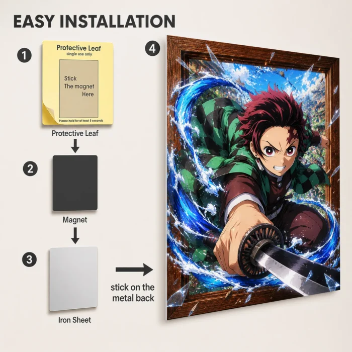 Slayer Tanjiro Metal Poster Wall Decor - Image 2