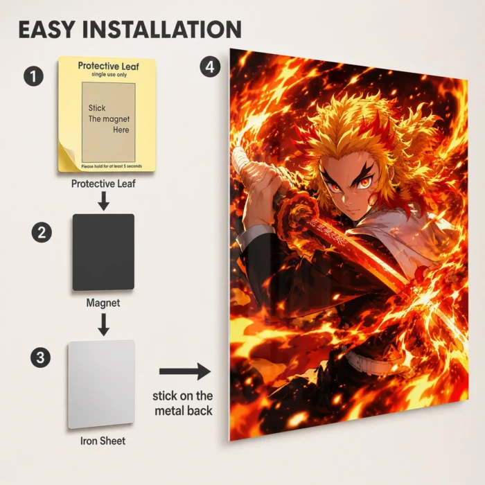 Slayer Rengoku Metal Poster Wall Decor - Image 2