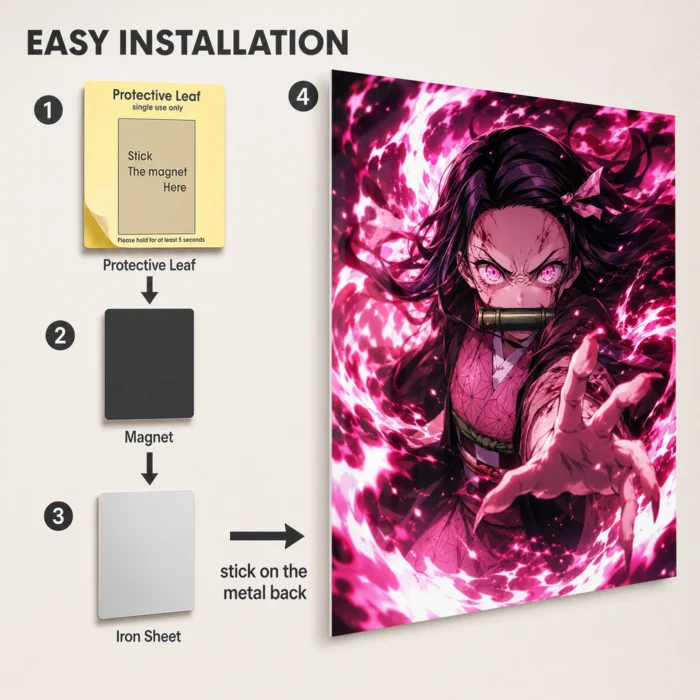 Slayer Nezuko Metal Poster Wall Decor - Image 2