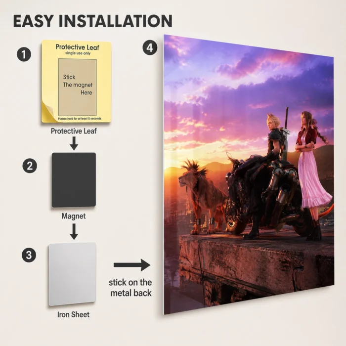 FFVII Aerith Gainsborough Metal Poster Wall Decor - Image 2