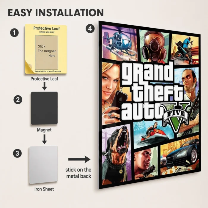 GTA V Metal Poster Wall Decor - Image 2
