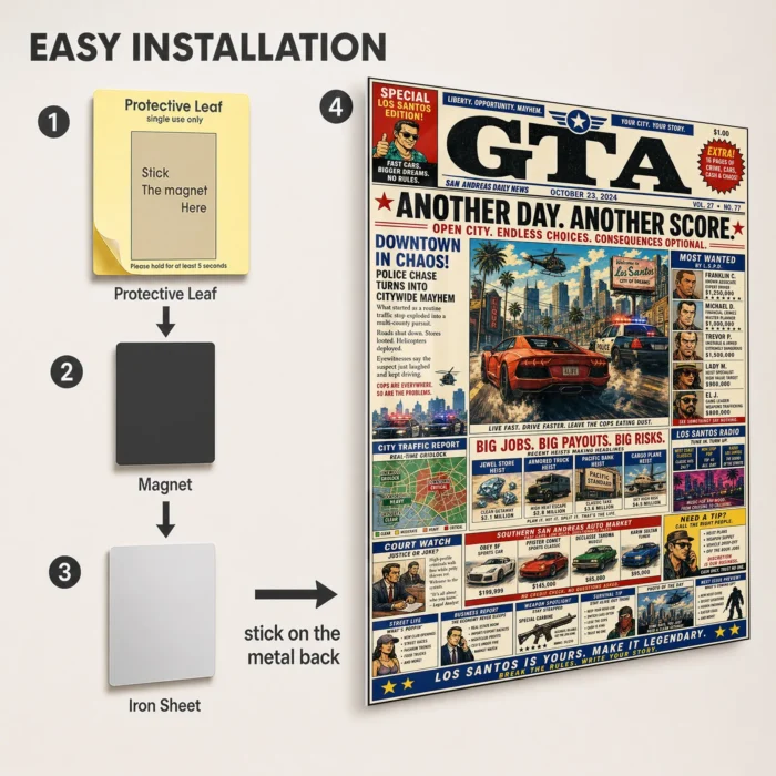 GTA: Vice City Metal Poster Wall Decor - Image 2