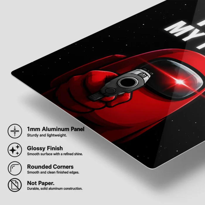 AU Red Crewmate Metal Poster Wall Decor - Image 6