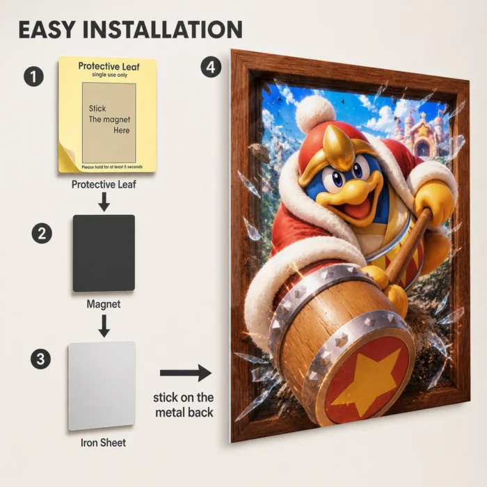 Pink Hero King Dedede Metal Poster Wall Decor - Image 2