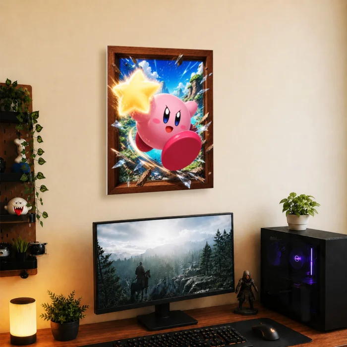Pink Hero Kirby Metal Poster Wall Decor - A - Image 5