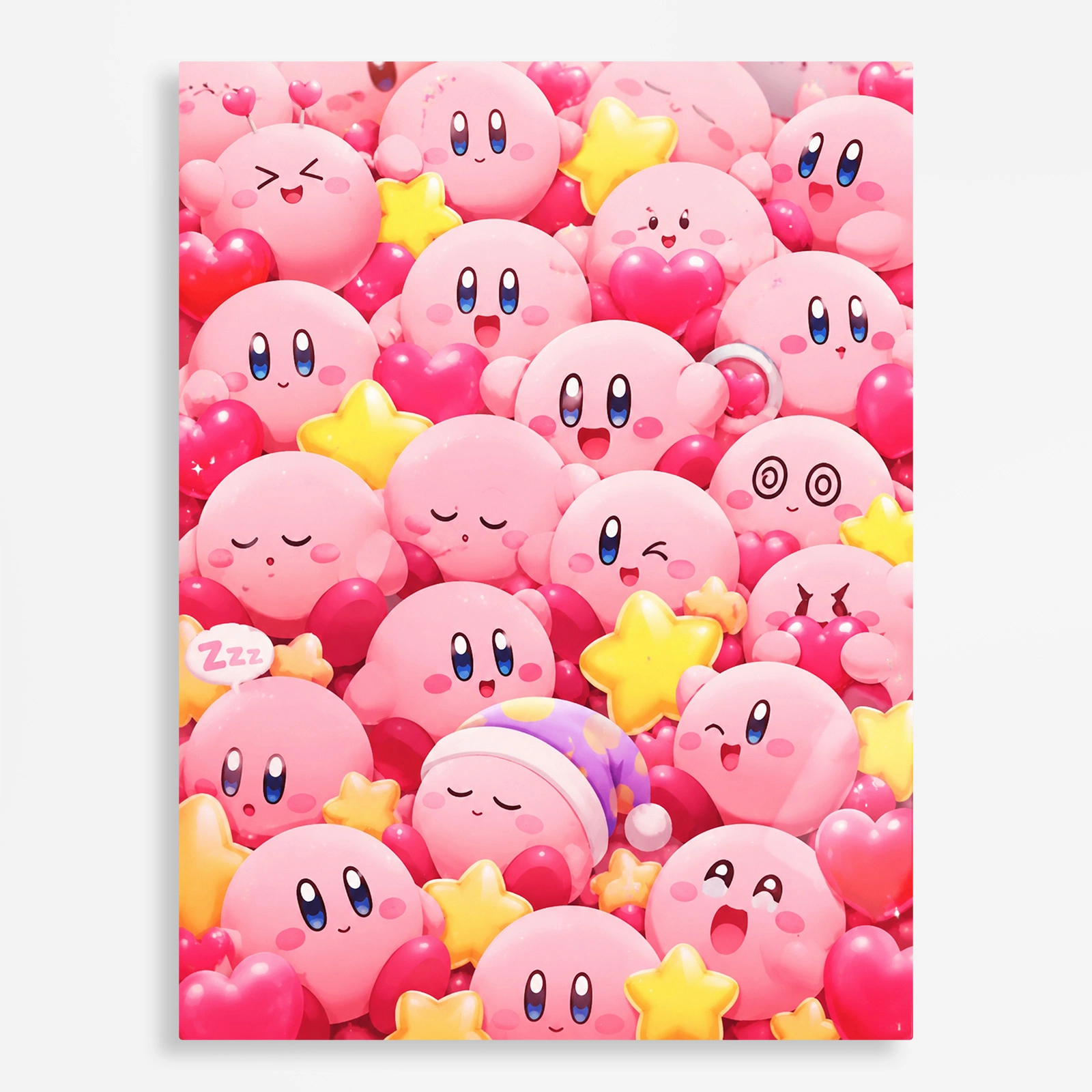 video game metal poster (142) s1 Pink Hero Kirby Metal Poster Wall Decor - E - Image 1