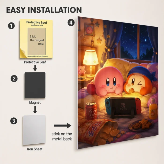 Pink Hero Metal Poster Wall Decor - D - Image 2