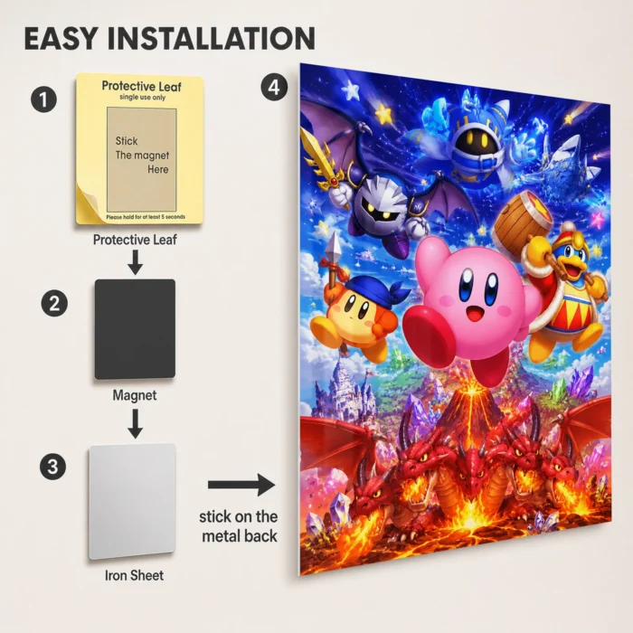 Pink Hero Metal Poster Wall Decor - E - Image 2
