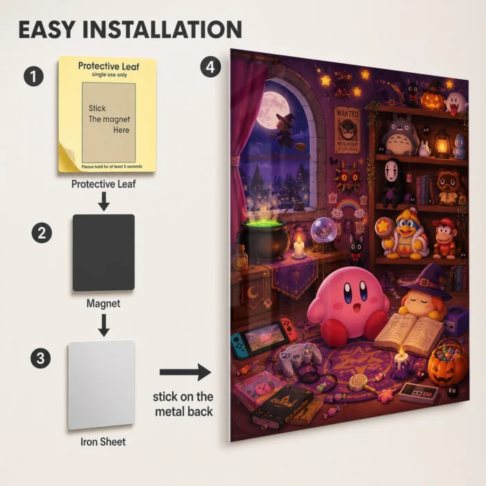Pink Hero Kirby Metal Poster Wall Decor - G - Image 2