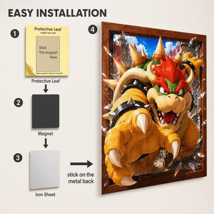 SM Bowser Metal Poster Wall Decor - Image 2