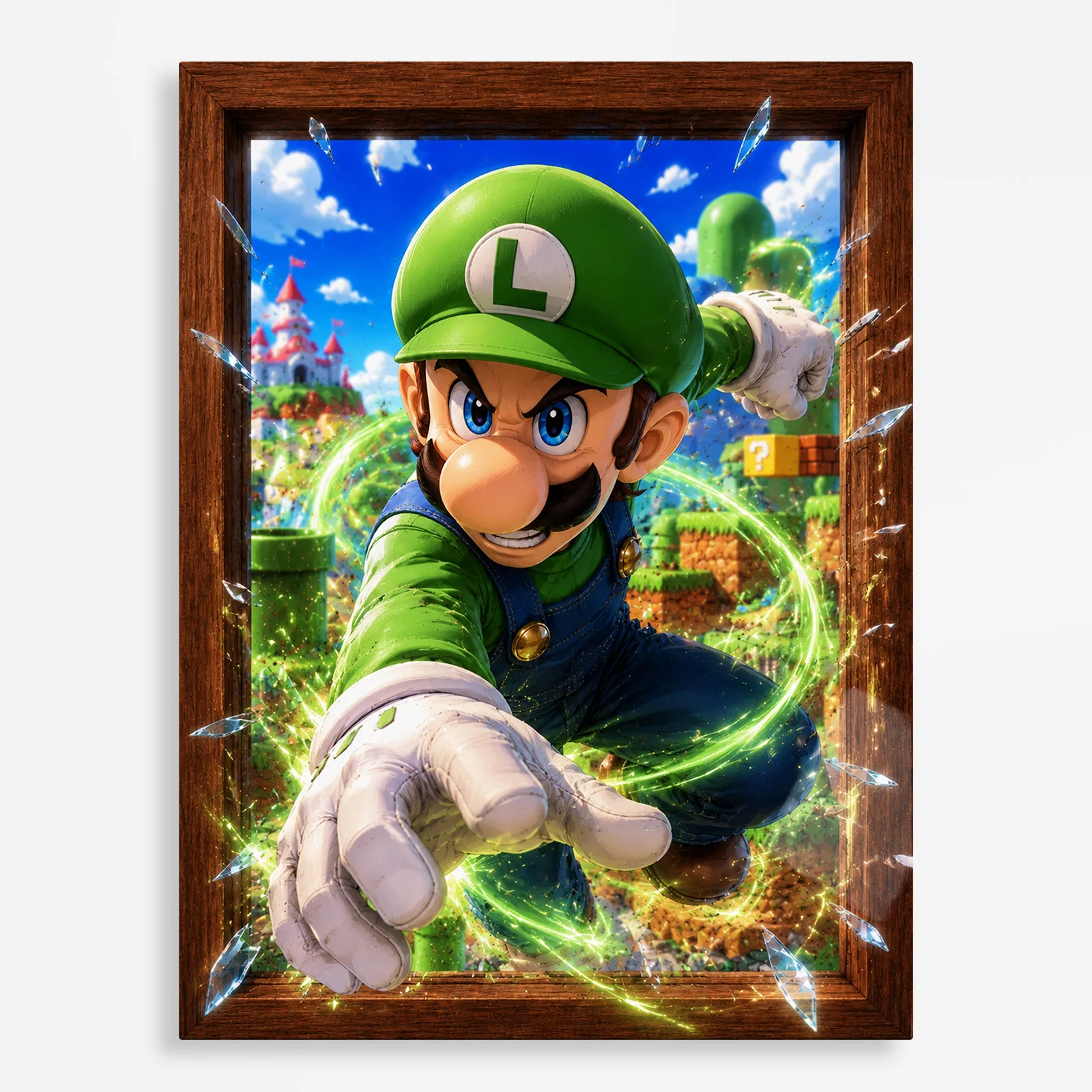 video game metal poster (150) s1 SM Luigi Metal Poster Wall Decor - Image 1