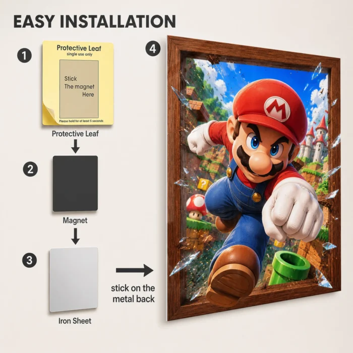 SM Mario Metal Poster Wall Decor - Image 2