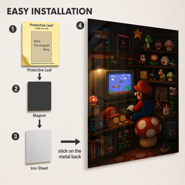 SM Mario Metal Poster Wall Decor - A - Image 2