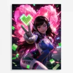 OW D.Va Metal Poster Wall Decor