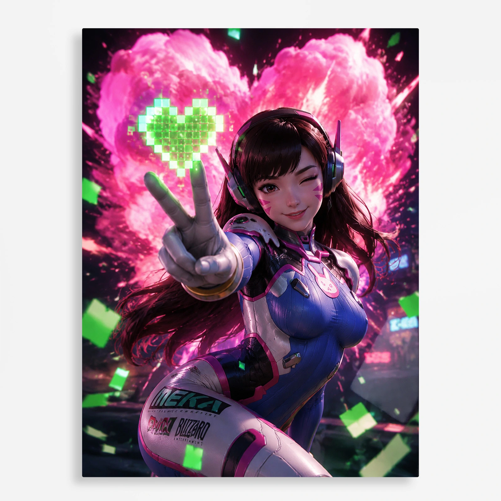 video game metal poster (167) s1 OW D.Va Metal Poster Wall Decor - Image 1