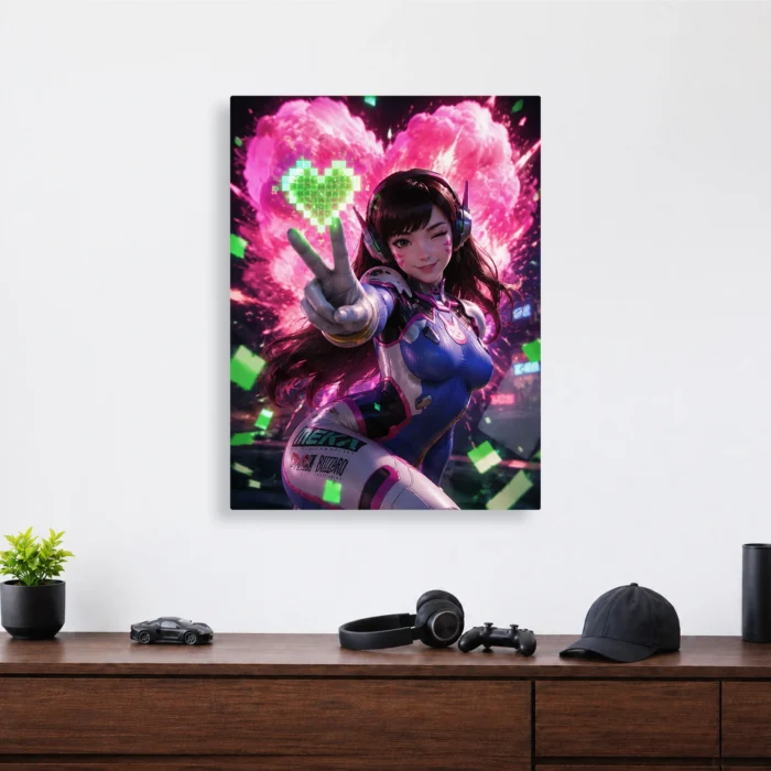 OW D.Va Metal Poster Wall Decor - Image 3