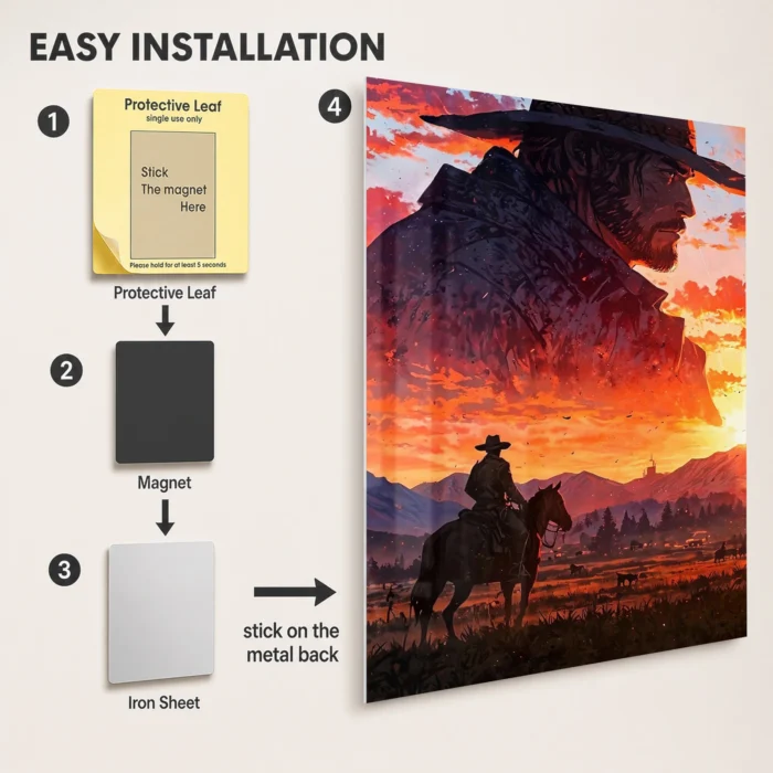 RDR 2 Arthur Morgan Metal Poster Wall Decor - Image 2