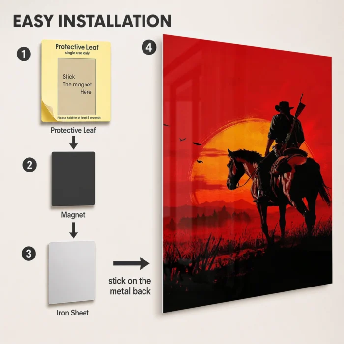 RDR 2 John Marston Metal Poster Wall Decor - Image 2