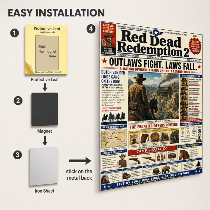 RDR 2 Metal Poster Wall Decor - Image 2