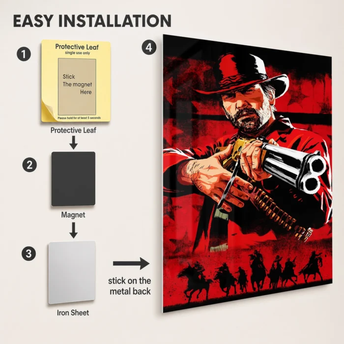 RDR 2 John Marston Metal Poster Wall Decor - A - Image 2