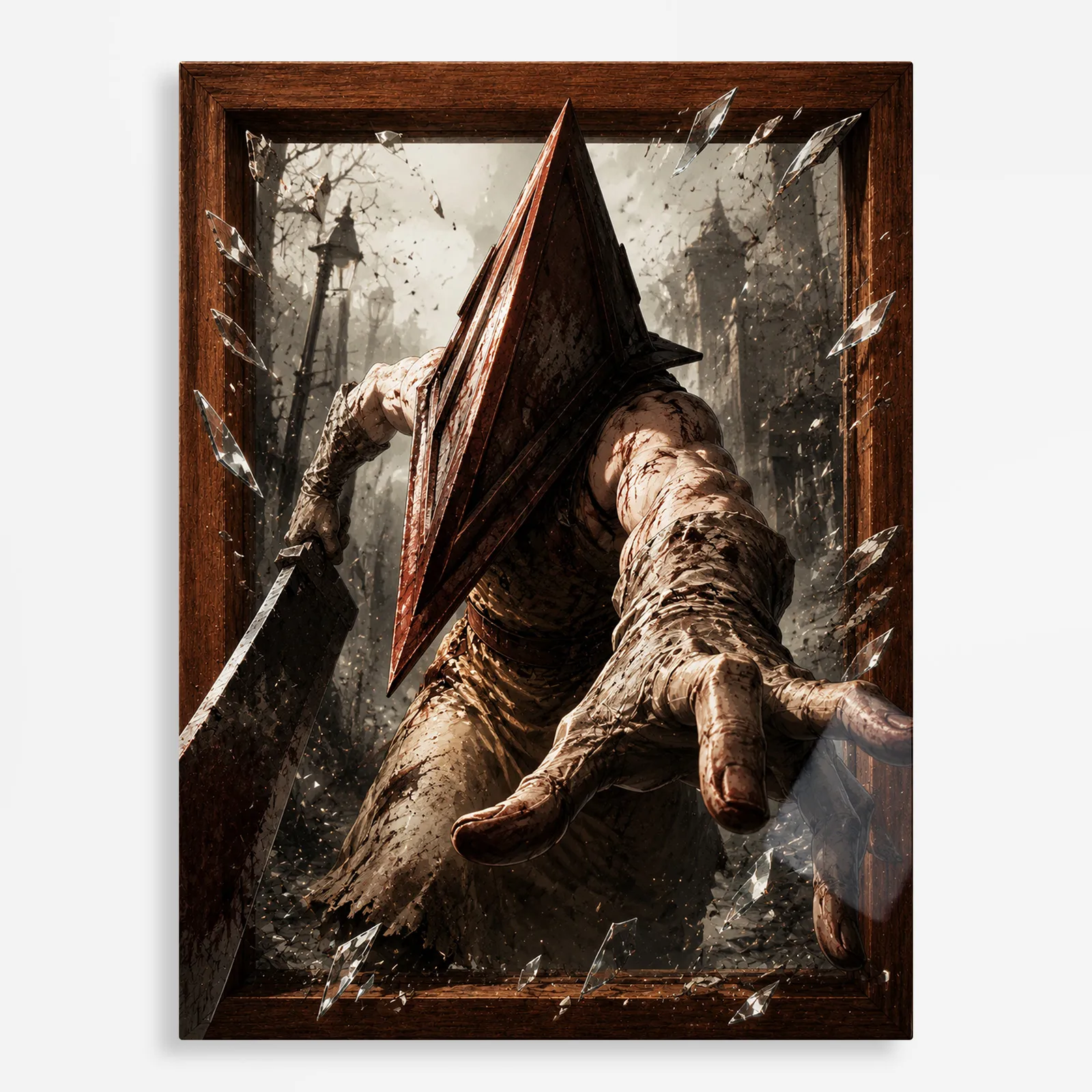 video game metal poster (184) s1 SH Pyramid Head Metal Poster Wall Decor - Image 1