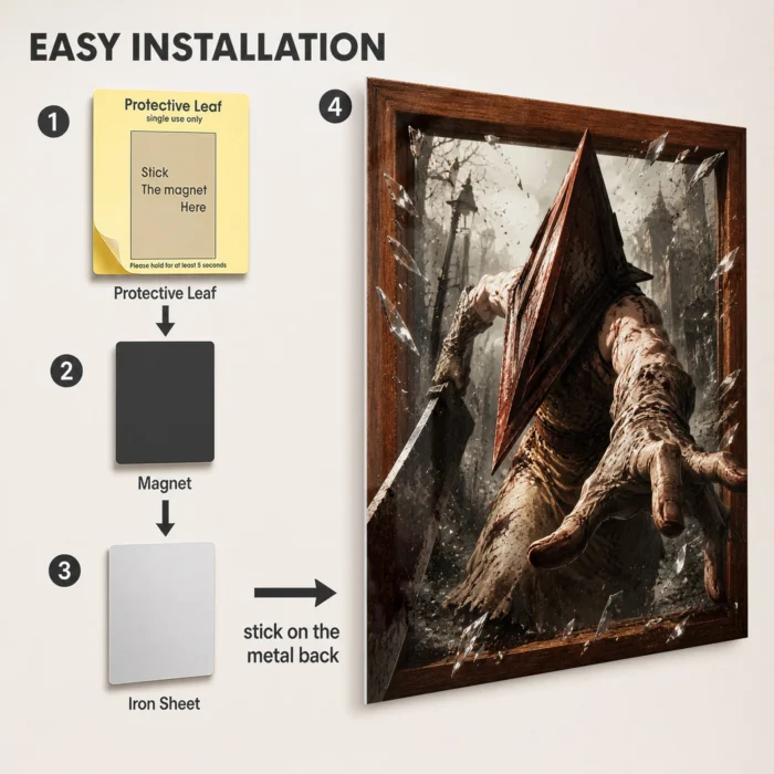 SH Pyramid Head Metal Poster Wall Decor - Image 2