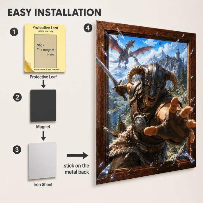 TES V: Skyrim Dragonborn Metal Poster Wall Decor - Image 2