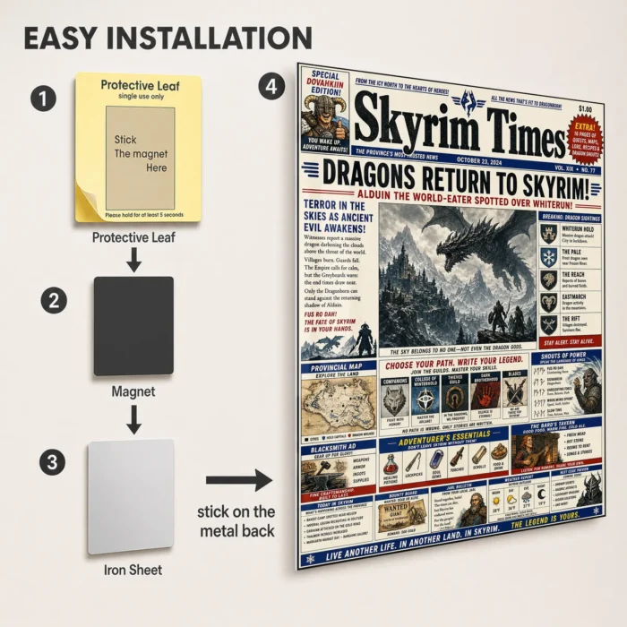 TES V: Skyrim Metal Poster Wall Decor - A - Image 2
