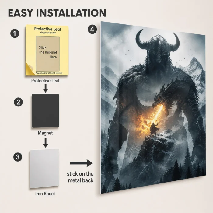 TES V: Skyrim Dragonborn Metal Poster Wall Decor - A - Image 2