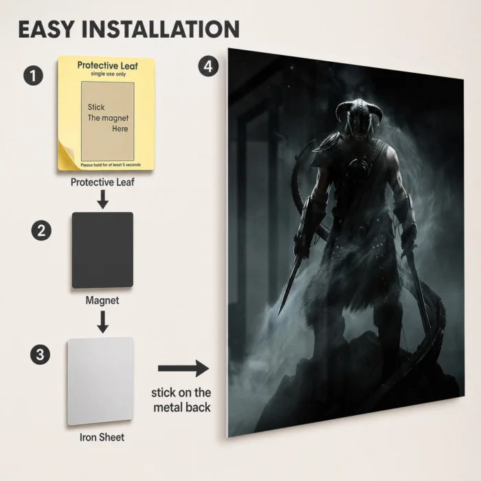 TES V: Skyrim Dragonborn Metal Poster Wall Decor - B - Image 2