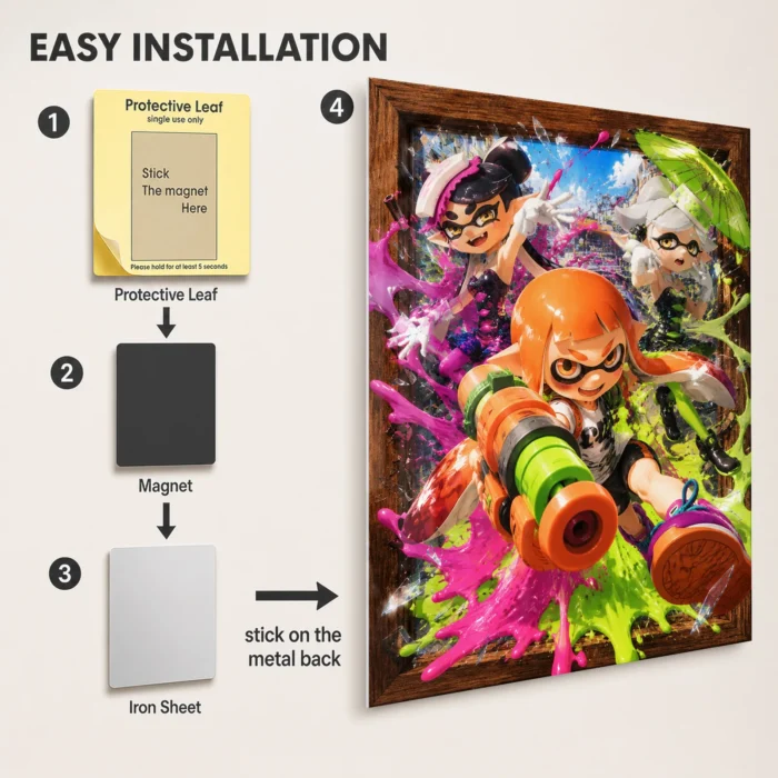 Ink Battle Metal Poster Wall Decor - Image 2