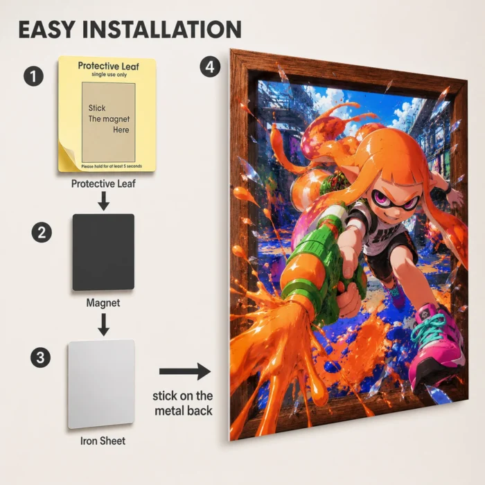 Ink Battle Inkling Girl Metal Poster Wall Decor - Image 2