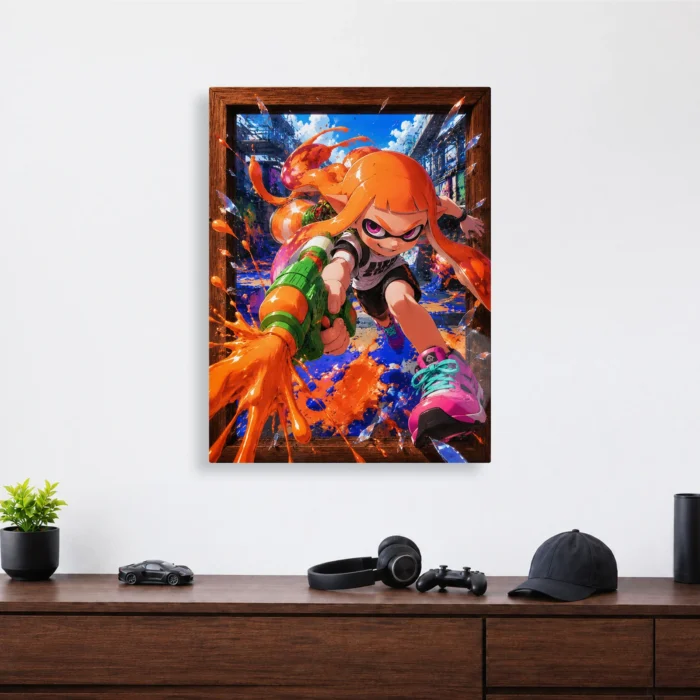 Ink Battle Inkling Girl Metal Poster Wall Decor - Image 3