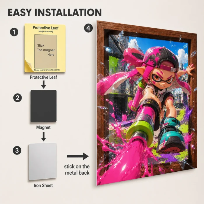 Ink Battle Inkling Girl Metal Poster Wall Decor - A - Image 2