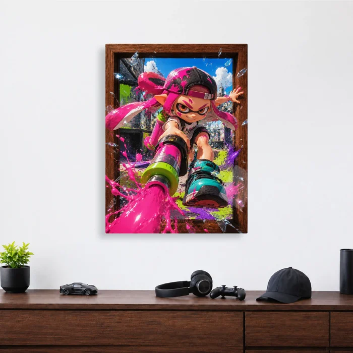 Ink Battle Inkling Girl Metal Poster Wall Decor - A - Image 4