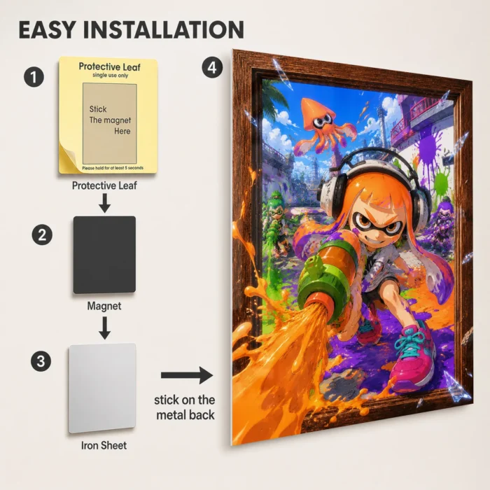 Ink Battle Inkling Girl Metal Poster Wall Decor - B - Image 2